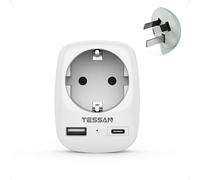 TESSAN Adattatore Australia, 3 in 1 Adattatore Presa Australiana con USB C e USB A, 2500W Presa Australiana per Cina, Argentina, Nuova Zelanda