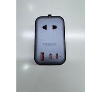 TESSAN Adattatore da viaggio in tutto il mondo con USB C, Worldwide Travel Adapter con 3 USB, adattatore presa USA, spina da viaggio adattatore in tutto il mondo per Regno Unito Thailandia Giappone