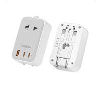 TESSAN Adattatore da viaggio universale PD 20 W, adattatore da viaggio universale con 2 USB C e 1 USB A, adattatore da viaggio internazionale, adattatore da viaggio in tutto il mondo, per Germania