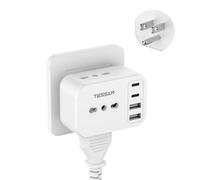 TESSAN Adattatore Presa Americana con 2 USB C e 2 USB A, 7 in 1 Adattatori Prese Americane, Adattatore Spina Americana 1875 W, Presa USA per America, Messico, Thailandia, Canada, Tipo B