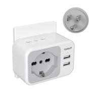 TESSAN Adattatore Presa Americana con 2 USB, Presa USA Italia con 2 Prese IT e 1 Schuko, Presa Americana Adattatore Italiana per America, Canada, Messico, Thailandia ecc, Spina Tipo B