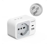 TESSAN Adattatore Presa Americana con 2 USB, Presa USA Italia con 2 Prese IT e 1 Schuko, Presa Americana Adattatore Italiana per America, Canada, Messico, Thailandia ecc, Spina Tipo B