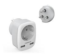 TESSAN Adattatore Sri Lanka con 1 USB C 1 USB A, Adattatore India Tipo D, 2500 W Presa Universale da Viaggio India, per Népal, Maldive, Pakistan, Bangladesh, Bhoutan, Yémen