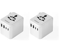 TESSAN Adattatore Universale da Viaggio 20W con 2 USB C per USA, UK (Confezione da 2)