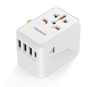 TESSAN Adattatore Universale da Viaggio 45W PD, Presa Universale da Viaggio con Caricatore 1 USB C e 3 USB A, Adattatore Presa Internazionale per EU Inglese Americana Giappone Australia