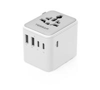 TESSAN Adattatore Universale da Viaggio con 2 USB A e 3 USB C, 28W Max