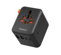 TESSAN Adattatore Universale da Viaggio con 3 USB C e 2 USB A, Presa Universale da Viaggio 28 W, Universal Travel Adapter per USA UK Inglese Thailandia Giappone Australia Brasile, Nero