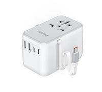 TESSAN Adattatore Universale da Viaggio con retrattile cavo USB C PD 35 W, Presa Universale da Viaggio con 4 USB e 1 AC, Adattatore Presa Inglese Giappone USA Australia Svizzera Tailandia Cina