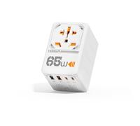 TESSAN Adattatore Universale da Viaggio, GaN Ricarica Rapida da 65W, Presa Universale da Viaggio con 2 USB A e 2 USB C, Adattatore Presa Spina per UK, USA, Australia, Tailandia, Giappone