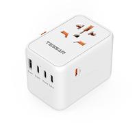 TESSAN Adattatore Universale da Viaggio, GaN Ricarica Rapida da 65W, Presa Universale da Viaggio con 4 USB C e 1 USB A, Adattatore Prese Spina per UK, USA, Australia, Tailandia, Giappone