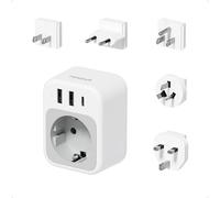 TESSAN Adattatore Universale da Viaggio,Spine Tipo A/C/G/B/I