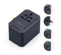 TESSAN Adattatore Universale da Viaggio USB C, Caricatore GaN 65W PD, Presa Universale da Viaggio con 5 USB, Adattatore Presa per USA Giappone UK Cina Francia Australia India Brasile Svizzera Irlanda
