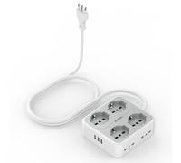 TESSAN Ciabatta Multipresa con 4 Schuko 16A e 4 Prese 10A e 3 USB Presa Multipla