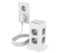 TESSAN Ciabatta Multipresa con 4 USB, Multi presa Elettrica 5 Metri, Presa Protezione Sovratensione con Interruttore