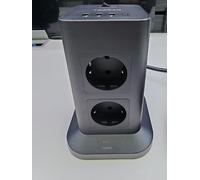 TESSAN Ciabatta Multipresa con 8 Prese e 4 USB, Ciabatta Elettrica Protezione Sovratensione, Multipresa Verticale con Prolunga Elettrica 5 Metri, Nero