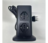 TESSAN Ciabatta Multipresa con USB 20W, Ciabatta Elettrica con 8 Prese IT, Torretta Multipresa Protezione Sovratensione con Interruttore e Prolunga Elettrica 2 Metri, Presa Multipla Salvaspazio, Nero