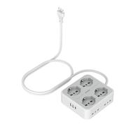 TESSAN Ciabatta Multipresa con USB C, Multipresa Elettrica con Prolunga Elettrica 2 Metri, Ciabatta Elettriche con 4 Spina Schuko e 4 Bivalenti 10A/16A, 3680W Presa Multipla con Interruttore, Grigio