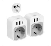 TESSAN Confezione da 2 Adattatore Presa Cinese, Adattatore Australia con 1 USB C 2 USB A, Presa Australiana per Cina, Nuova Zelanda, Argentina, Figi, Samoa, Tonga, Kiribati, Tuvalu, Vanuatu