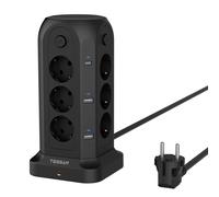 TESSAN Multipresa Con 12 Prese CA 4 Porte USB 4 Interruttori Spina UE Presa Torr