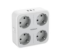 TESSAN Multipresa Salvaspazio con USB C, 7 in 1 Presa USB da Muro