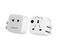 TESSAN Pack da 2 Adattatori da Viaggio in Tutto il Mondo, ultra sottile | Universale Adattatore da Viaggio per UK, EU, Regno Unito, USA, Giappone, Thailandia, Australia