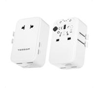 TESSAN Adattatore Universale da Viaggio PD 25W, Universal Travel Adapter con 2 USB C e 2 USB A, Presa Universale da Viaggio per Inghilterra USA Giappone Thailandia Australia Canada Messico, Bianco