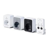 TESSAN Presa con Telecomando, 3+1 Insieme Presa Telecomandata, 3600W Prese Telecomandate, Fino a 30,5m di Raggio Operativo, Viene Fornito con Telecomando, Bianco Grigio Nero