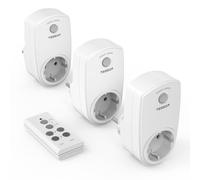 TESSAN Presa con Telecomando, 3+1 Insieme Presa Telecomandata, Fino a 30,5m di Raggio Operativo, 3600W Interruttore Spine Wireless Adatto Interno, Bianco