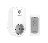 TESSAN Presa con Telecomando Wireless, Presa Telecomandata Portata 25M, Prese Commutabile Elettrica con Telecomando Adatta per Apparecchiature Interne, Bianco