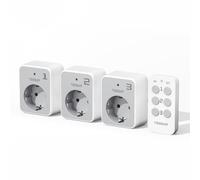 TESSAN Set di Presa Telecomandata con Telecomando, Comando a Distanza 30,5 M, 3 Prese con 1 Telecomando, 3600 W, per Decorazioni, Elettrodomestici e lampade, Grigio