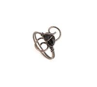 Tesselite Anello in Pietra Naturale con Pietra Grezza Irregolare a Forma di S, Anello in Agata Rossa e Ossidiana, personalità Creativa, Gioielli Estivi per Uomo e Donna, 1 Pezzo