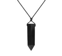 Tesselite Collana di Pietra- Uomo Collana Esagonale Ciondolo Pietra Naturale Quarzo Bianco Citrino Ossidiana Nera Ciondoli Collana Gioielli, Ossidiana Nera, Taglia Unica