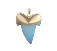 Tesselite Collana in Pietra-Collana con Ciondolo in Pietra Naturale per Uomo Donna Pendenti a Forma di Dente di squalo Gioielli in Cristallo di Quarzo Opale, Opale, Taglia Unica
