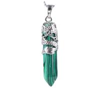Tesselite Collana Personalizzata in Cristallo di Drago Ciondolo in Cristallo Naturale Ciondolo Esagonale Ametista Opale Uomini e Donne Moda Gioielli da Indossare Ogni Giorno,Malachite,Taglia Unica