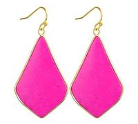 Tesselite Orecchini di Pietra - Quarzo Rosa Rosa Naturale Avventurina Verde Turchese Goccia d'Acqua Orecchini Pendenti in Pietra per Gioielli da Festa da Donna, Turchese Rosso Rosa, Taglia Unica