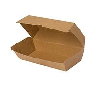 Tessera Bio Products QD21075H Dura - Scatola di carta kraft Hot Dog Box, 21 cm di lunghezza, 7 cm di larghezza, 7,5 cm di altezza, 50 pezzi