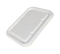 Tessera Bio Products QLS5001000 - Coperchio per canna da zucchero, per contenitore alimentare Injection M/W, 500 ml-1000 ml, bianco, lunghezza 18,2 cm, larghezza 13,1 cm, altezza 1,1 cm, confezione da
