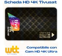TESSERA TIVUSAT TIVU SAT SD HD UHD 4K SATELLITARE SOLO SMART CARD CI SMARTCARD