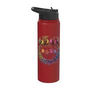 Tessere da mahjong floreali - Uccello su un ramo - Giocatore Stainless Steel Insulated Water Bottle