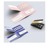 Tessere Fedeltà Pieghevoli 10 Caselle Grafica e Colori PERSONALIZZABILE, adatti per Centro Estetista Parrucchiera Massagi Bar Ristoranti B&B, Fidelity Card Multiuso Servizio Grafica Incluso (16X5cm)