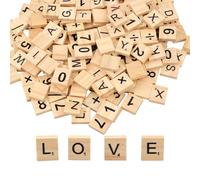 Tessere in Legno per Scarabeo, 200 Pezzi Minuscole Lettere in Legno e Numeri, 0-9 Numeri in Legno, Legno Lettere dalla A alla Z, Strumenti di Apprendimento, per Artigianato, Ortografia