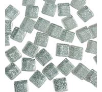 Tessere Mosaico 50 pezzi di piastrelle vetro a mosaico trasparenti multicolori pietra libera gli amanti dell'artigianato in a fai da te possono usarli for l'arte(Dazzling Silver)