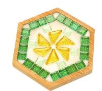Tessere Mosaico Mosaico fai-da-te Tappetino for tazza in cristallo Piastrelle a mosaico in pietra Materiali artigianali creativi for la decorazione domestica dell'artista(Hexagon9x10.5GY)