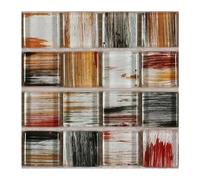 Tessere mosaico Pietre Adesivi murali for piastrelle a mosaico con specchio quadrato, autoadesivi, multicolore, confezione da 20, 10 x cm(Color 4)