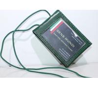 tesserino con doppie tasche e finestre badge in vera pelle porta tesserino