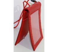 tesserino con doppie tasche e finestre badge in vera pelle porta tesserino