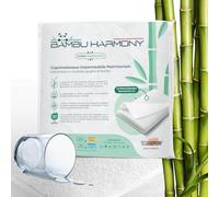 TESSIHARMONY Coprimaterasso Matrimoniale Impermeabile 160 x 200 Alto 30 cm Fibra di Bambù e spugna, Proteggi Materasso Antiacaro Anallergico e Traspirante lavabili, con Angoli tutto intorno Elastici