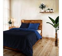 TESSILBOSIO Parure Copripiumino Piazza e Mezza 200x200 cm, Made in Italy - Patella e 2 Federe 50x80 cm - Double Face Tinta Unita - Sacco con Fissaggio sotto Materasso (Piazza e Mezzo, Blu/Royal)