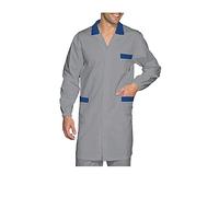 tessile astorino Camice Lungo da Lavoro Uomo - Grigio e Blu - Divisa Alimentaristi - Camici per Alimentari, Cassiere, Centro Estetico, Negozio Alimentare, Supermercati, Panificio, Macelleria (XXXXL)