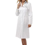 tessile astorino Camice Sanitario da Lavoro Bianco, 100% Cotone - Divisa Manica Lunga Donna - Camici da Laboratorio per Dottoressa, Medico, Struttura Sanitaria, Infermiera, Veterinario (S)